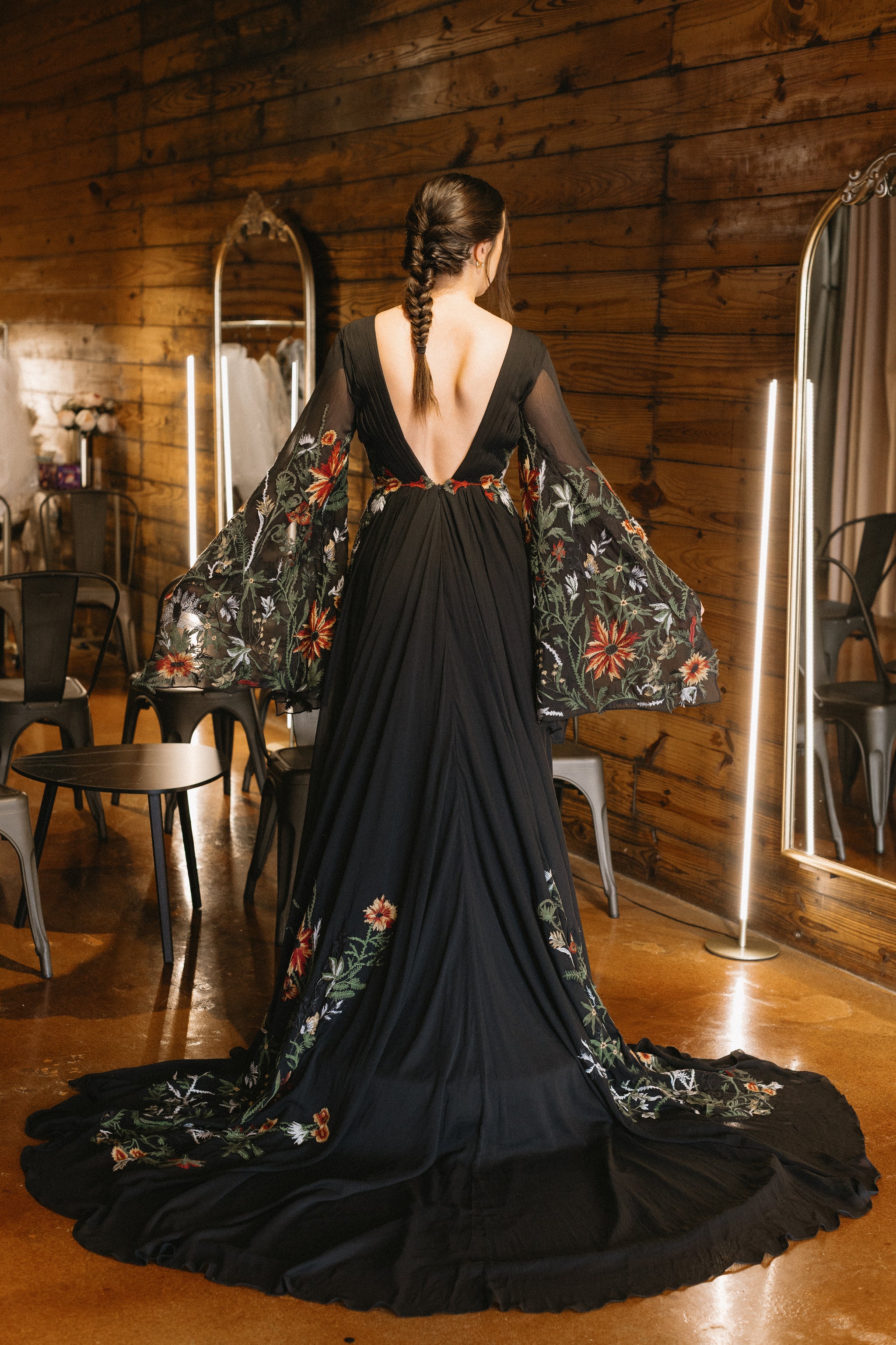 high slit evening dress Brianna Satin Strapless High Slit Column Dress main image 0